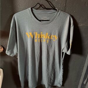 Grunt Style Gray Blue and Gold Whiskey Helps Short Sleeve Tee